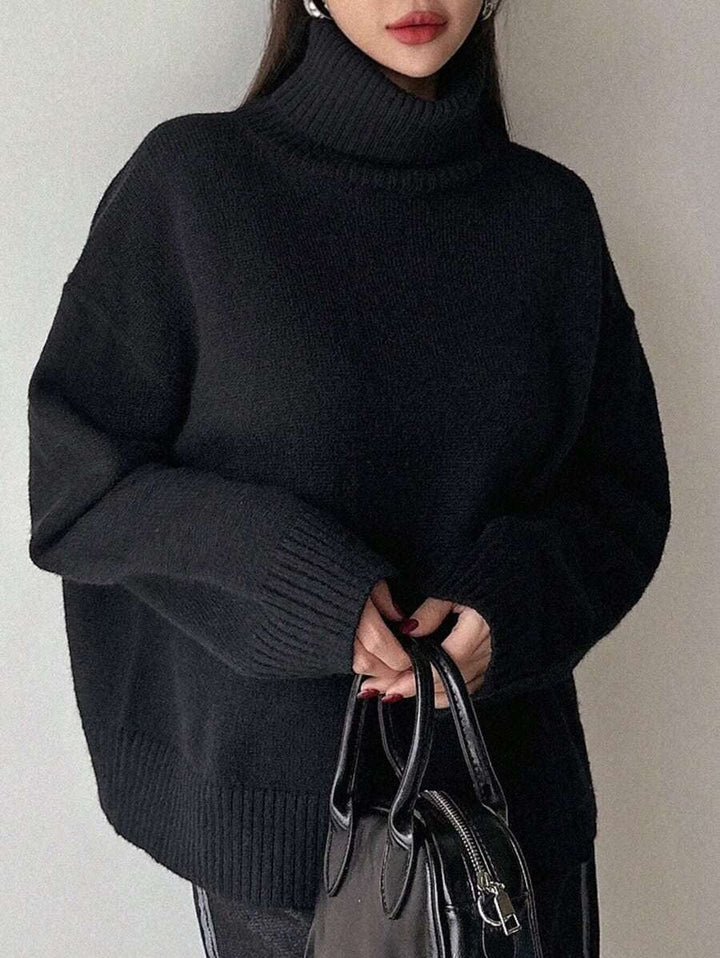 Women's Oversized Turtleneck Sweater Made Of Soft Material Mune
