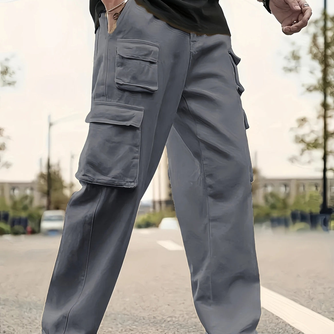 Men's Multifunctional Cargo Pants with Multiple Flap Pockets and Straight Leg Mune Fashion