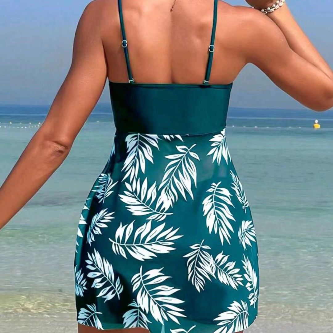 Women's Tankini Set with floral top and sporty shorts Mune Fashion