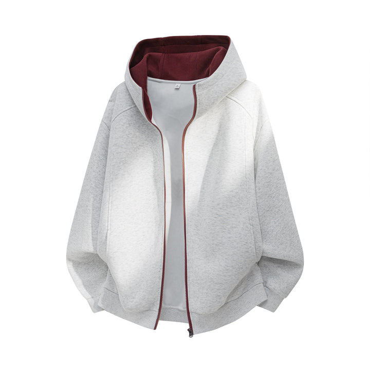 Unisex Oversize Hoodie Jacket made of soft sweat with zipper and contrasting hood lining Mune Fashion