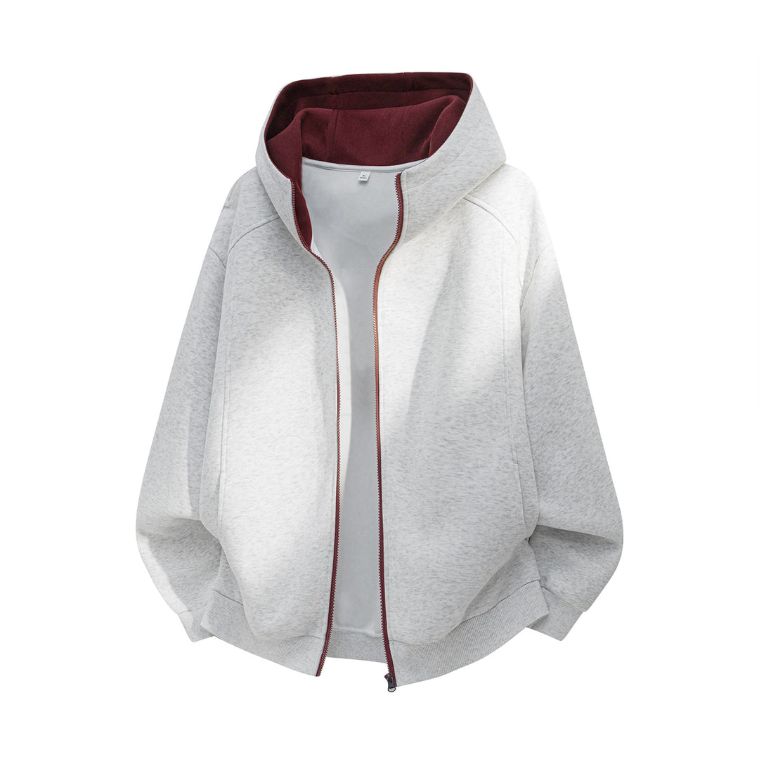 Unisex Wide Hooded Jacket with Double-Layered Hood and Concealed Zipper Mune Fashion