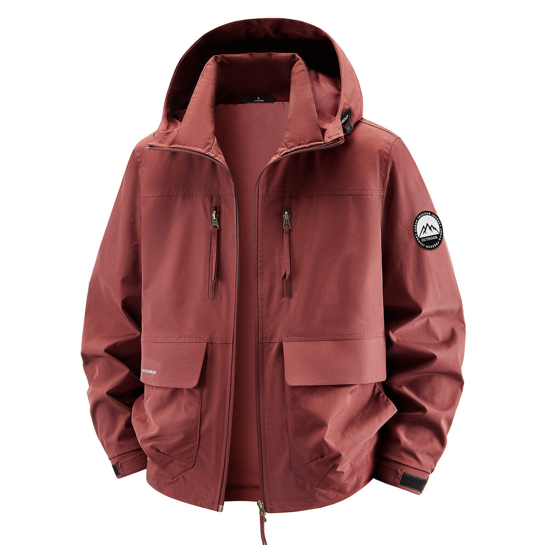 Men's Technical Hooded Field Jacket with Water-Repellent Membrane and Multiple Pockets Mune Fashion