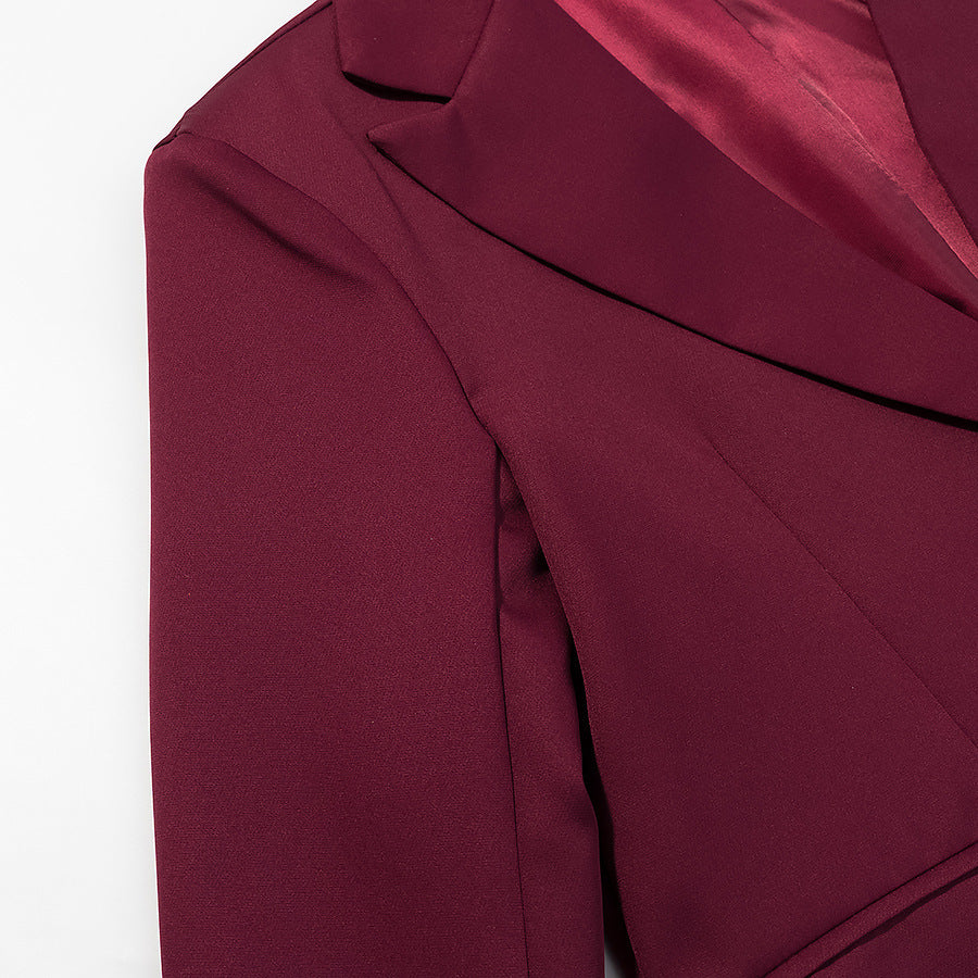 Women Tailored Single-Button Blazer with Soft Lapel, Lined Interior and Flap Pockets Mune Fashion