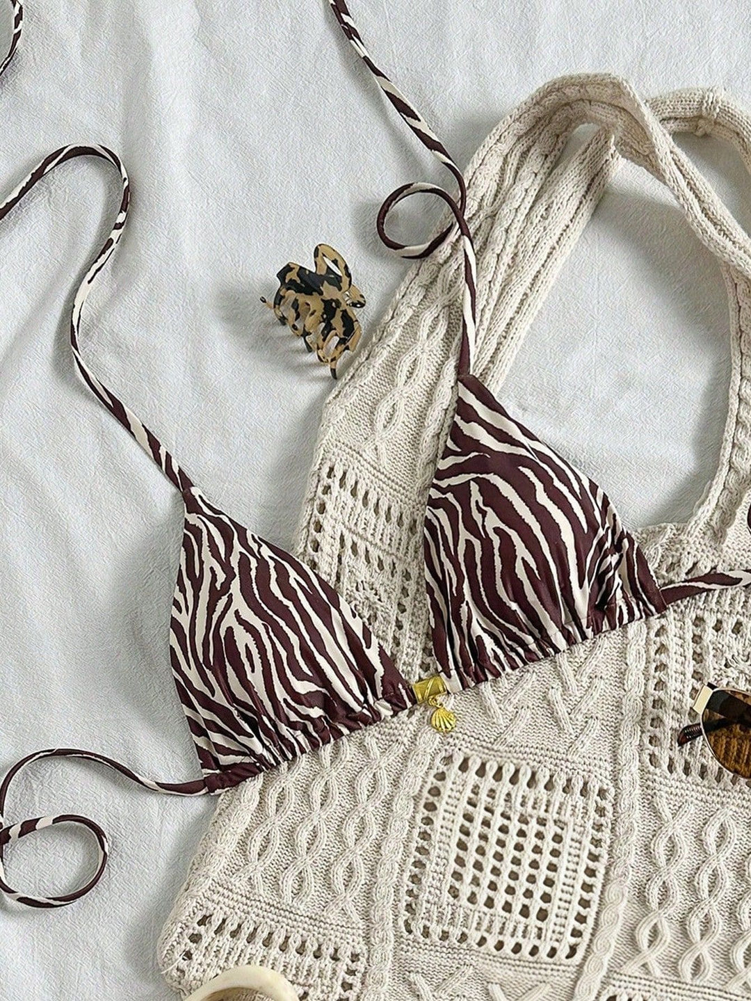 Women's Triangle Bikini Top with Ruffles Mune Fashion