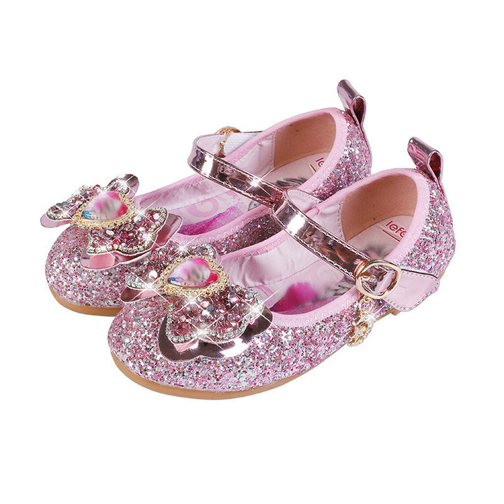 Girls Glittery Ballerina Shoes with Heart Detailing Mune Fashion