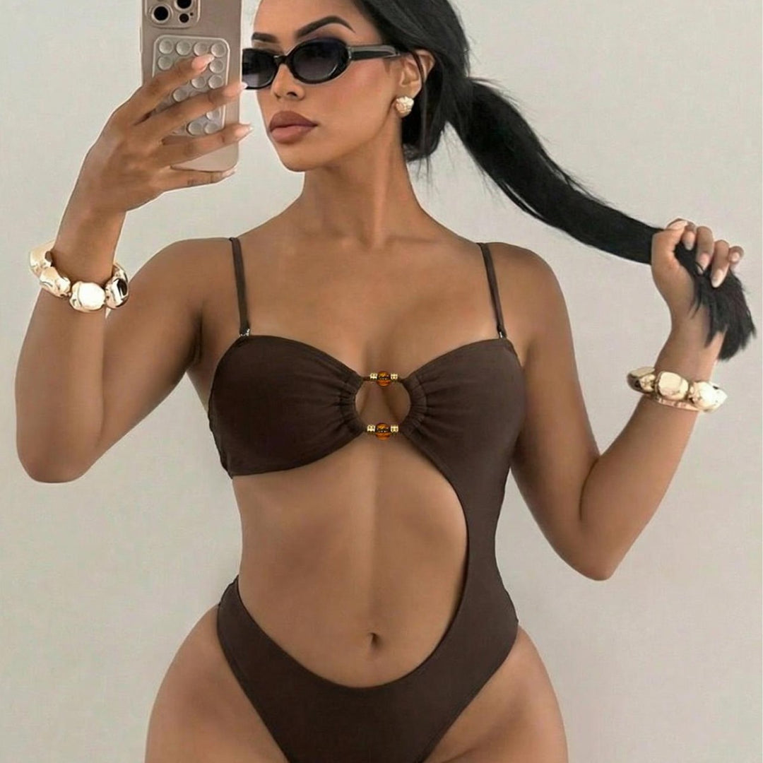 Women's Cut-Out Swimsuit with Unique Ring Detail Mune Fashion