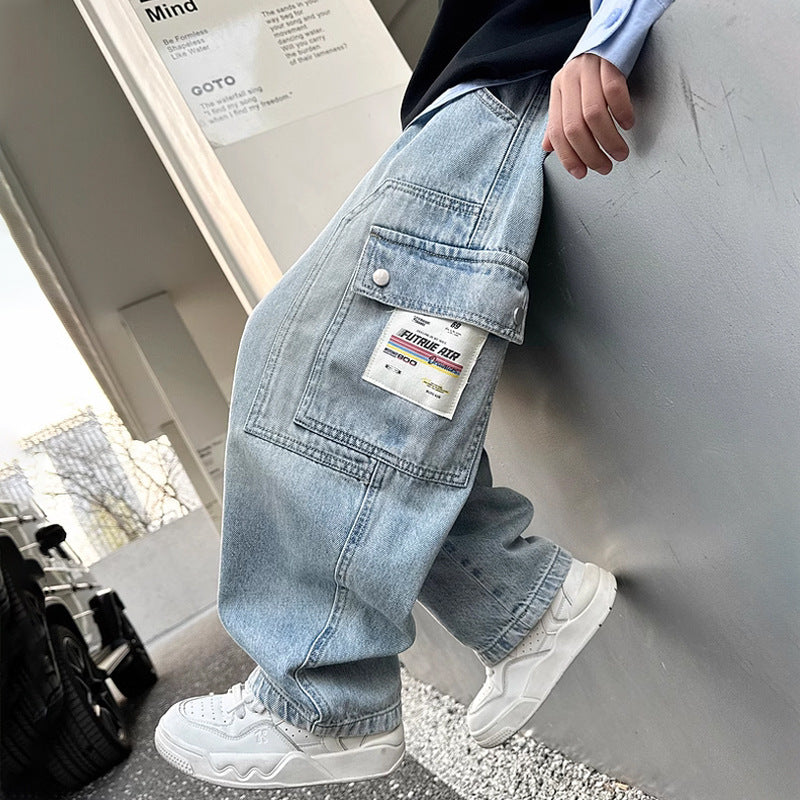 Men's loose Cargo Jeans Mune Fashion