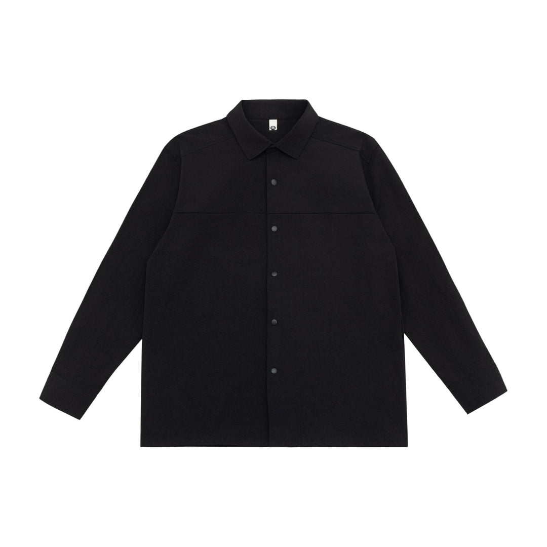 Unisex Longline Shirt Jacket in Boxy Cut made of heavy sweat quality with concealed snap button placket Mune Fashion