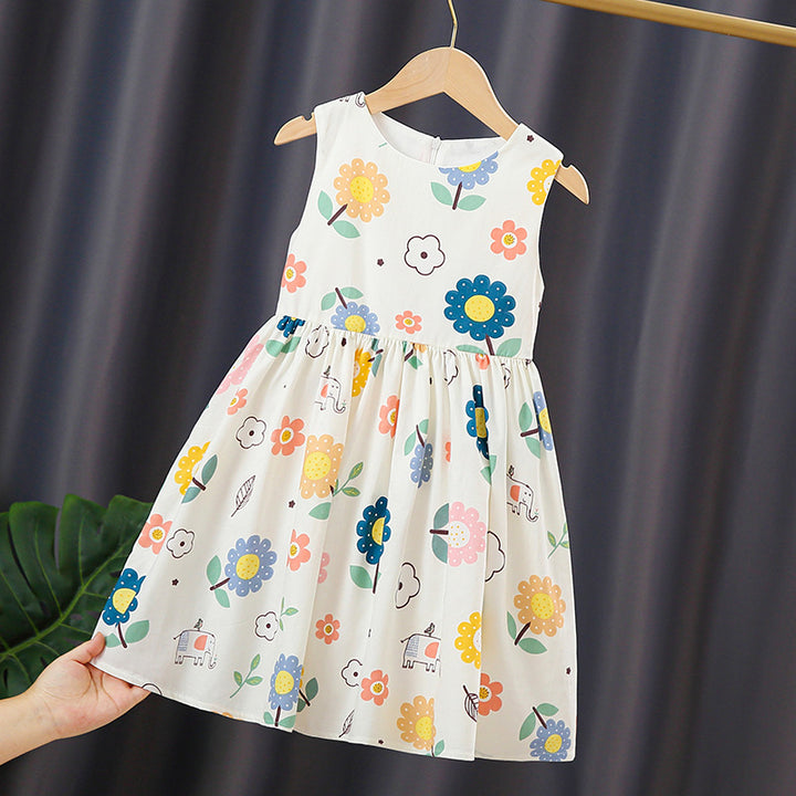 Girls summer dress with colorful floral patterns Mune Fashion