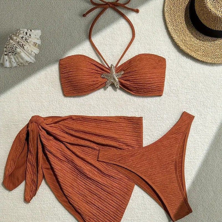 Ladies bandeau bikini with stylish wrap towel Mune Fashion