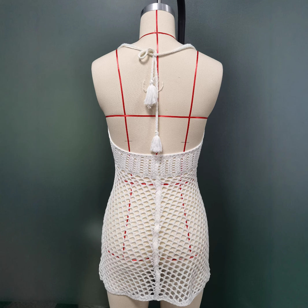 Ladies net dress with deep V-neck Mune Fashion