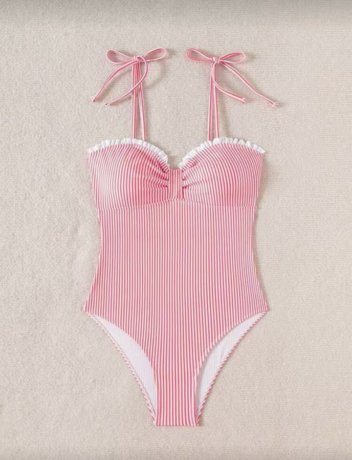 Women’s One-Piece Swimwear with Elegant Gatherings Mune Fashion