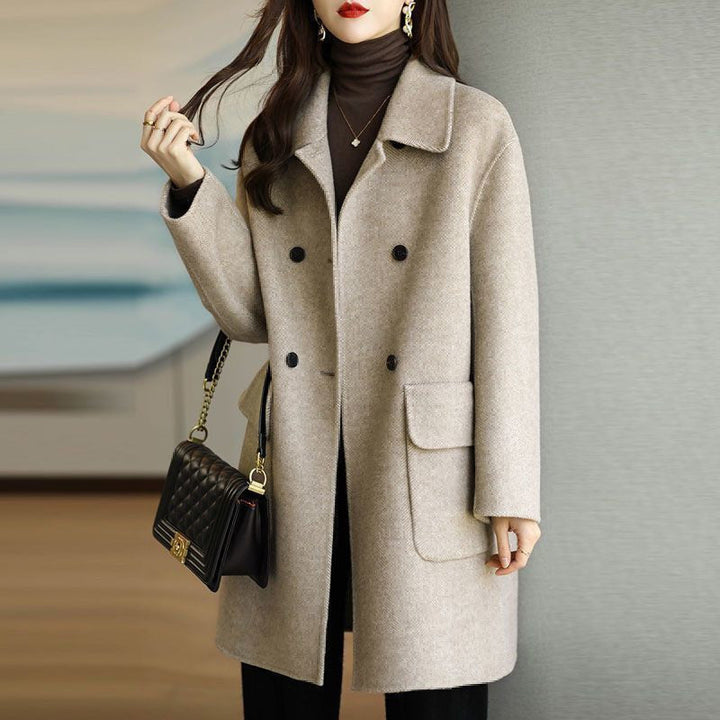 Women's Double-Breasted Wool Coat Mune