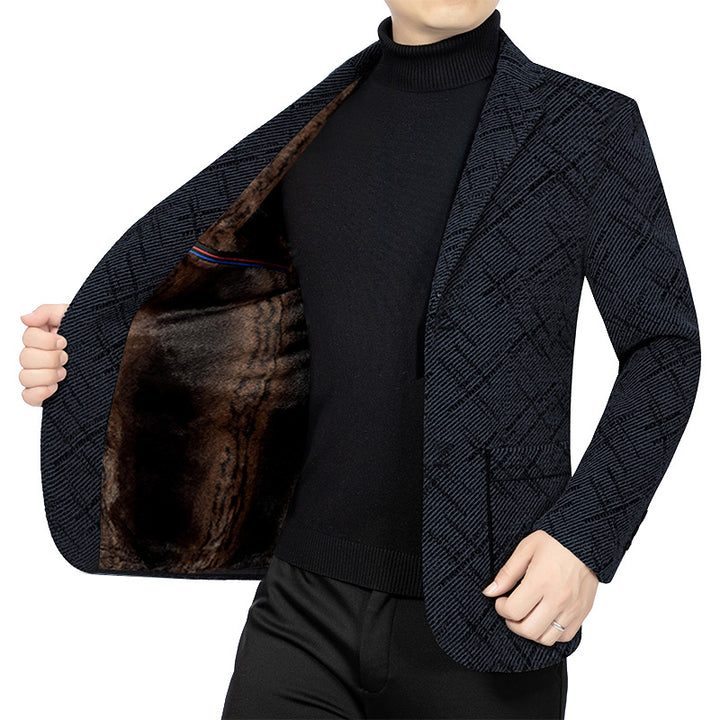 Men's Tailored Check Pattern Blazer with Flap Pockets Mune Fashion