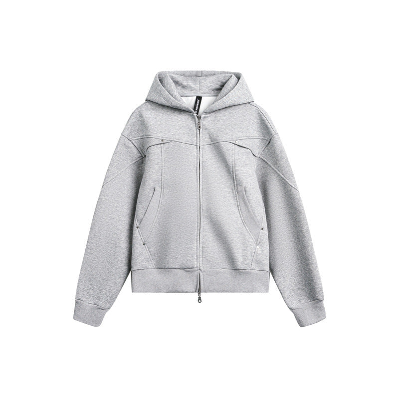 Unisex Oversize Hoodie Sweat Jacket with Two-Way Zipper Mune Fashion