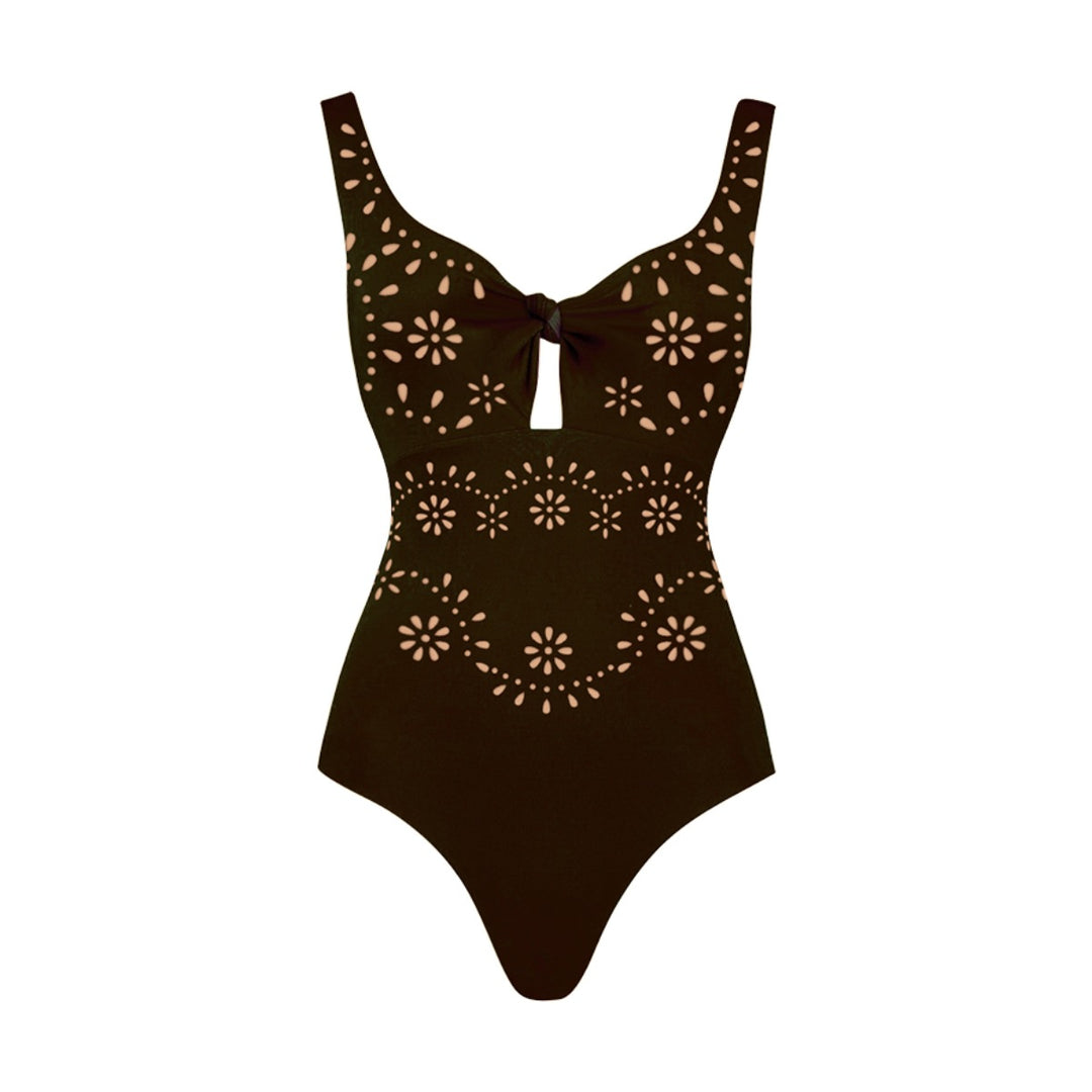Women’s swimsuit and skirt set with floral cut-out design Mune Fashion