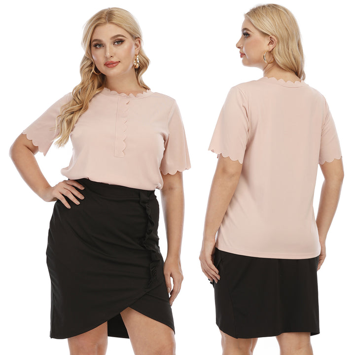 Women's elegant top with wavy neckline Mune Fashion