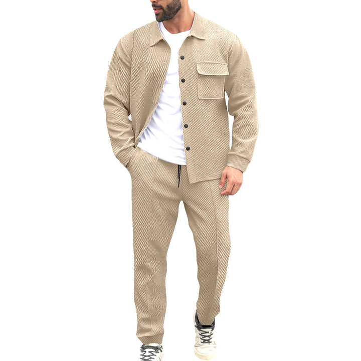 Men's Nan Shirt Jacket Set with Flap Pocket and Tapered Comfort Trousers Mune Fashion