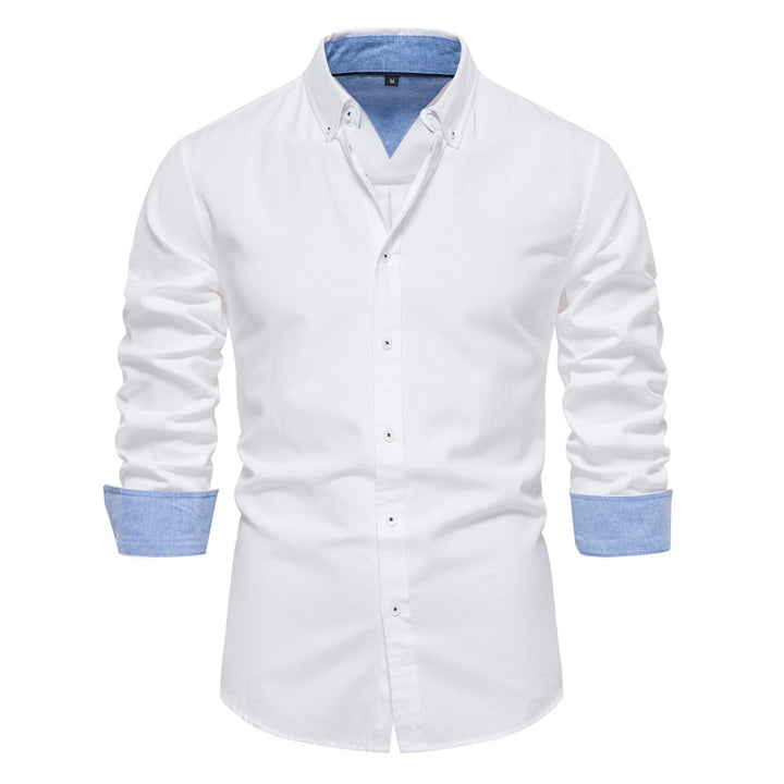Men's elegant long-sleeve shirt made of Oxford fabric with a Kent collar and cuffed sleeves Mune Fashion