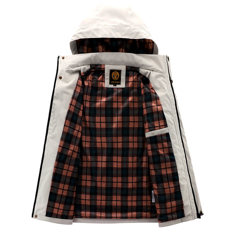 Men's urban softshell parka with adjustable hood, chest zipper, and thermal insulation Mune Fashion