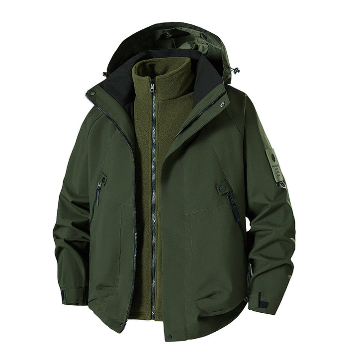 Men's waterproof hardshell jacket with removable thermal fleece vest Mune Fashion