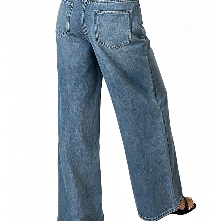 Women's jeans trousers with high waist and wide leg Mune Fashion