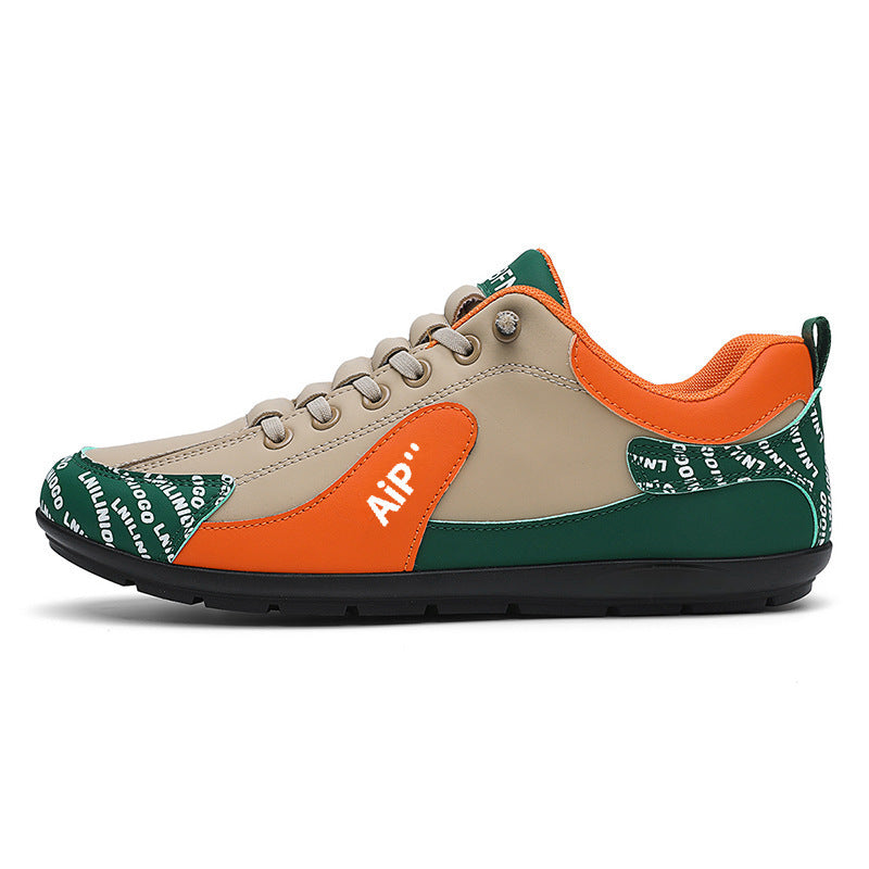 Men's Modern Low-Top Faux Leather Sneaker with Padded Collar and Treaded Rubber Sole Mune Fashion