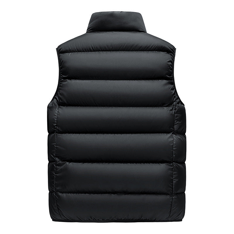 Men's Lightweight Thermal Quilted Vest with High Stand-Up Collar and Zipper Pockets Mune Fashion