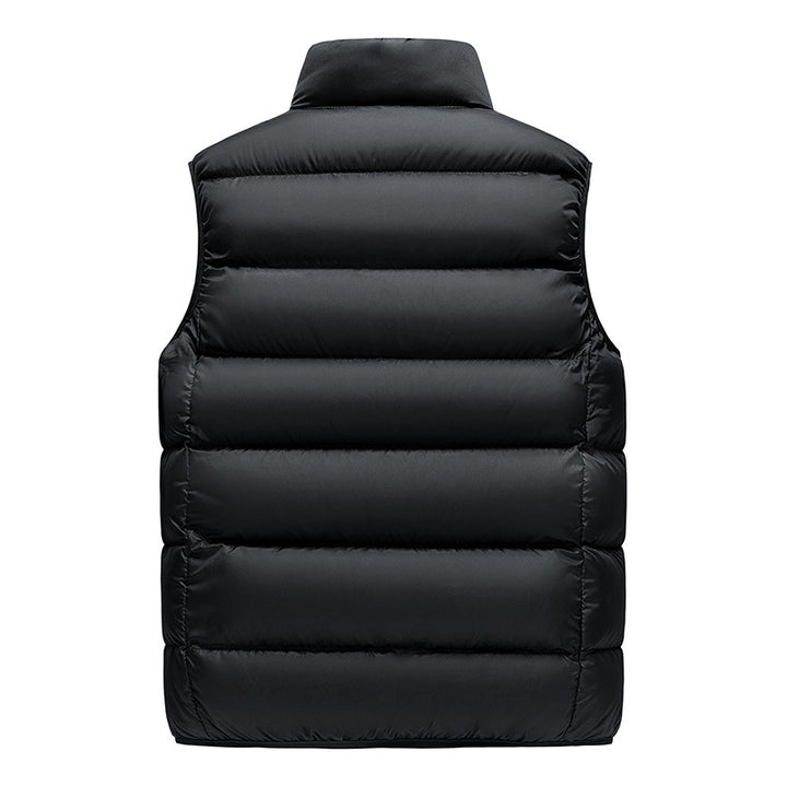 Men's Lightweight Thermal Quilted Vest with High Stand-Up Collar and Zipper Pockets Mune Fashion