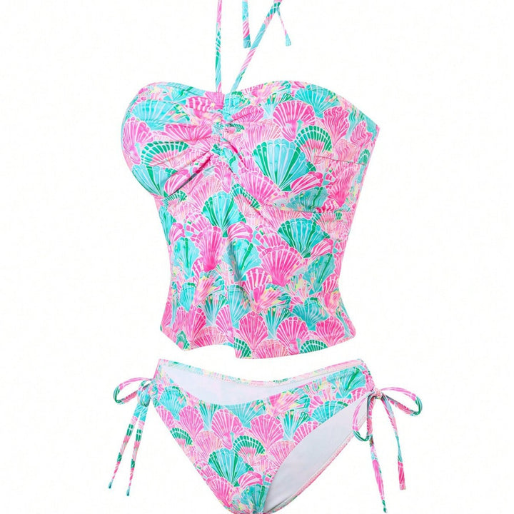 Women's bandeau bikini with playful shell pattern and adjustable straps Mune Fashion