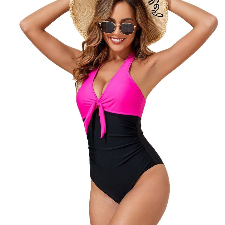 Ladies Elegant One-Piece Swimsuit with Playful Knot Mune Fashion