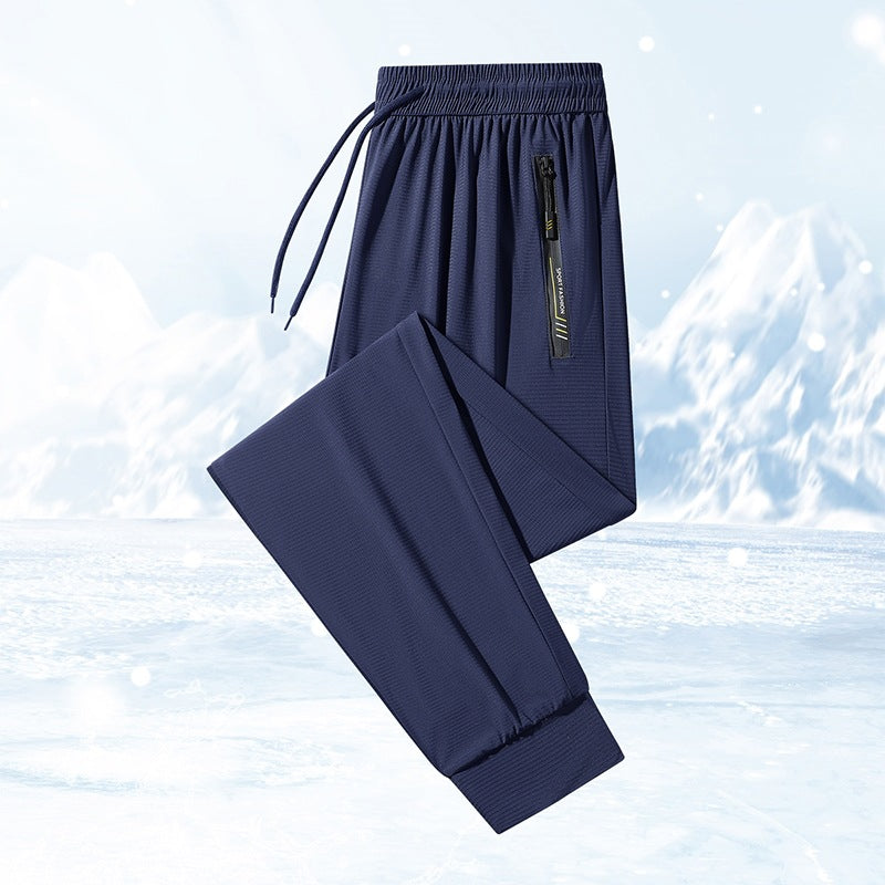 Men's functional pants with elastic waistband and practical zip pockets Mune Fashion