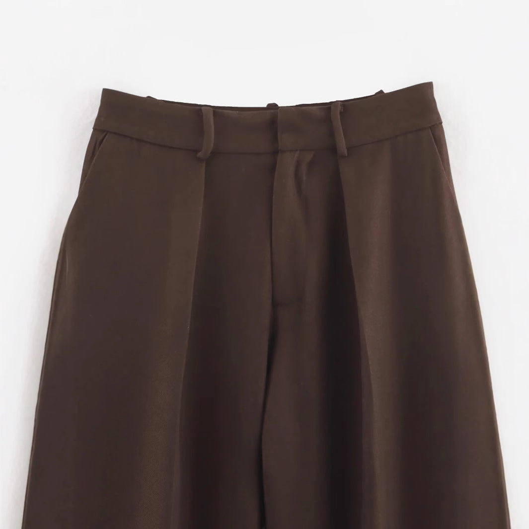 Ladies high-waisted suit trousers with crease and tapered cut Mune Fashion