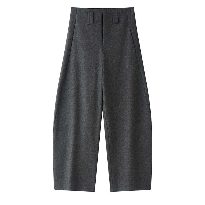 Women's high-waisted wool blend palazzo pants with wide leg and crease Mune Fashion