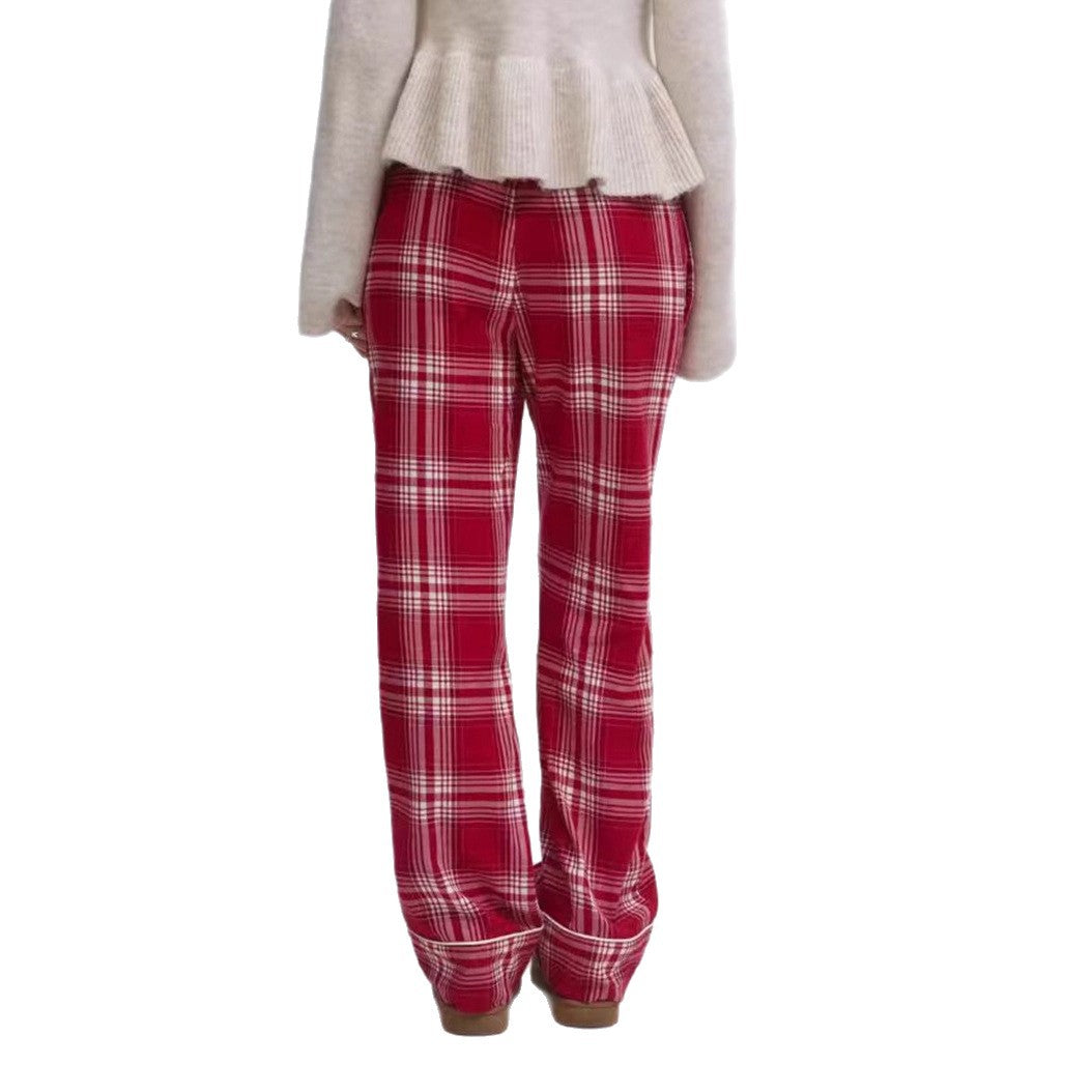 Women's casual pajama set with gathered camisole top, ruffled underbust and pants with elastic waistband Mune Fashion