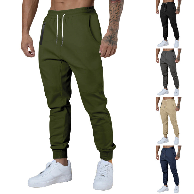 Men's Performance Tapered Jogger Pants with Zipper Side Pockets, Elastic Waistband & Ribbed Ankle Cuffs Mune Fashion