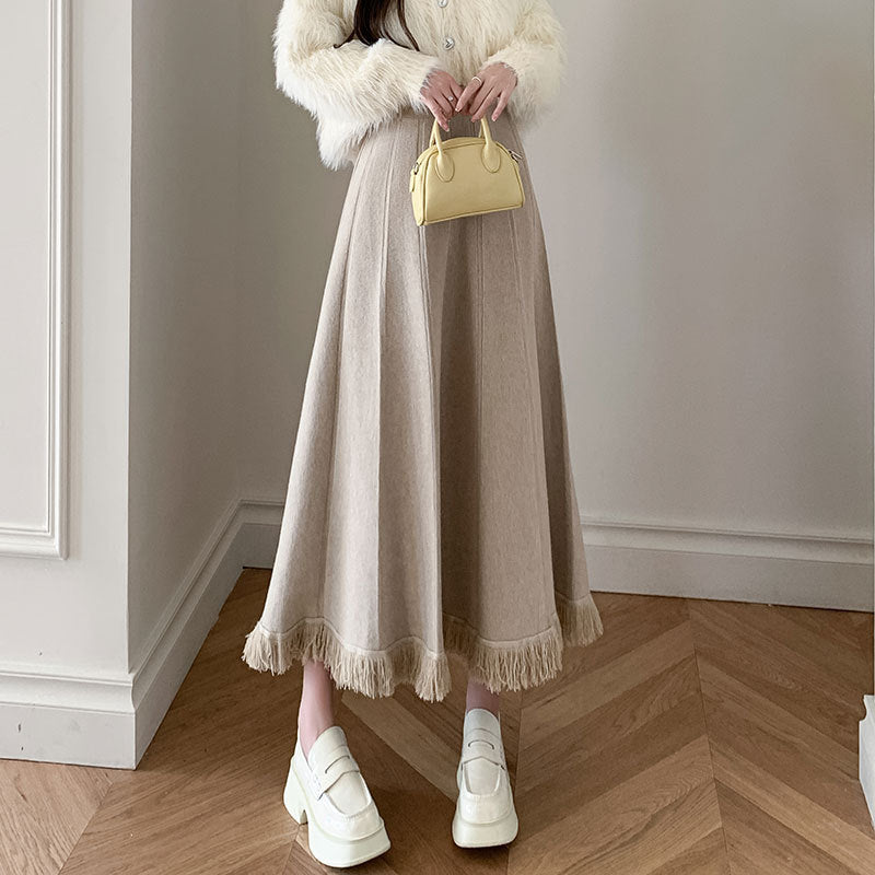 Women's Elegant Maxi Skirt with Fringes Mune Fashion