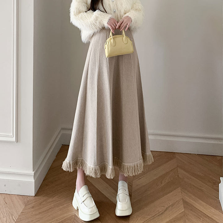 Women's Elegant Maxi Skirt with Fringes Mune Fashion