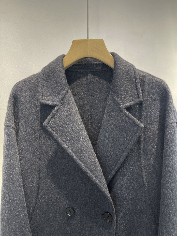 Women's tailored fleece double-breasted coat Mune Fashion