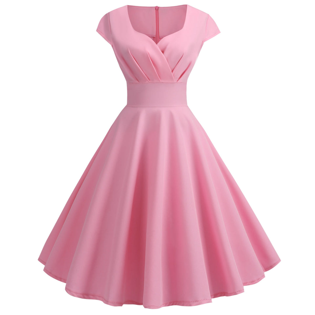Women A-line dress with elegant waist cut and swinging hem Mune Fashion