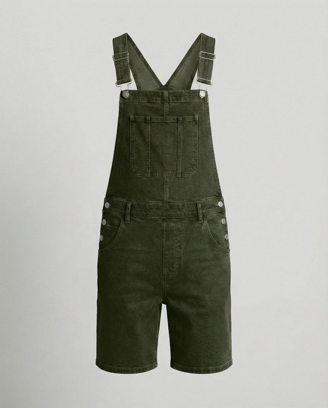 Men's Denim Bib Shorts with Pockets