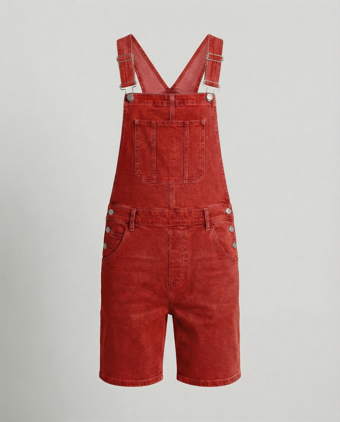 Men's Denim Bib Shorts with Pockets