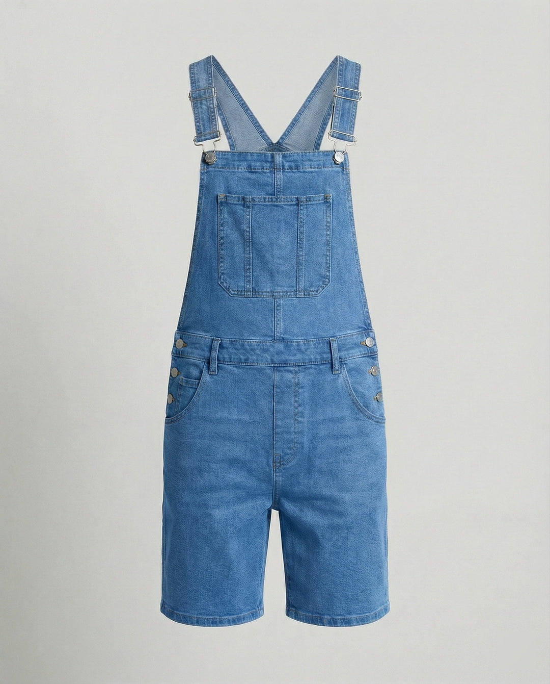 Men's Denim Bib Shorts with Pockets
