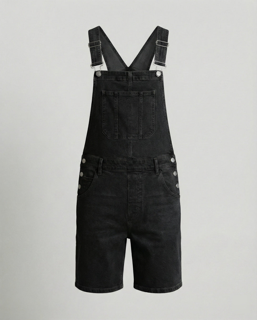 Men's Denim Bib Shorts with Pockets