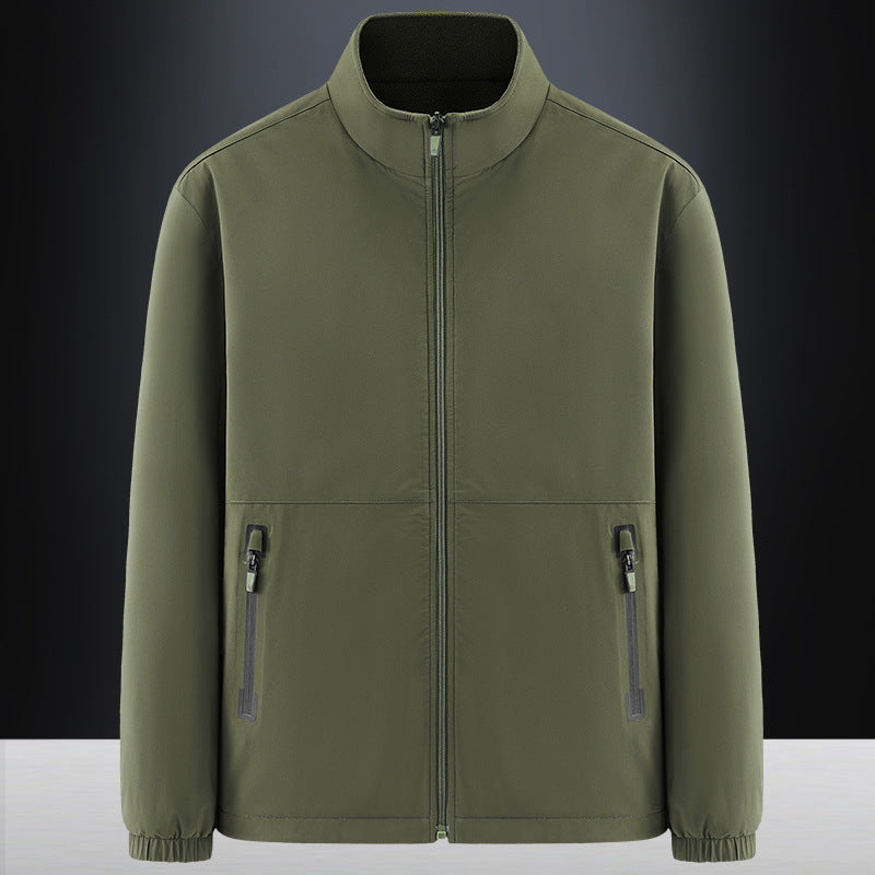 Men's minimalist technical all-weather softshell jacket with stand-up collar and water-repellent zippers Mune Fashion