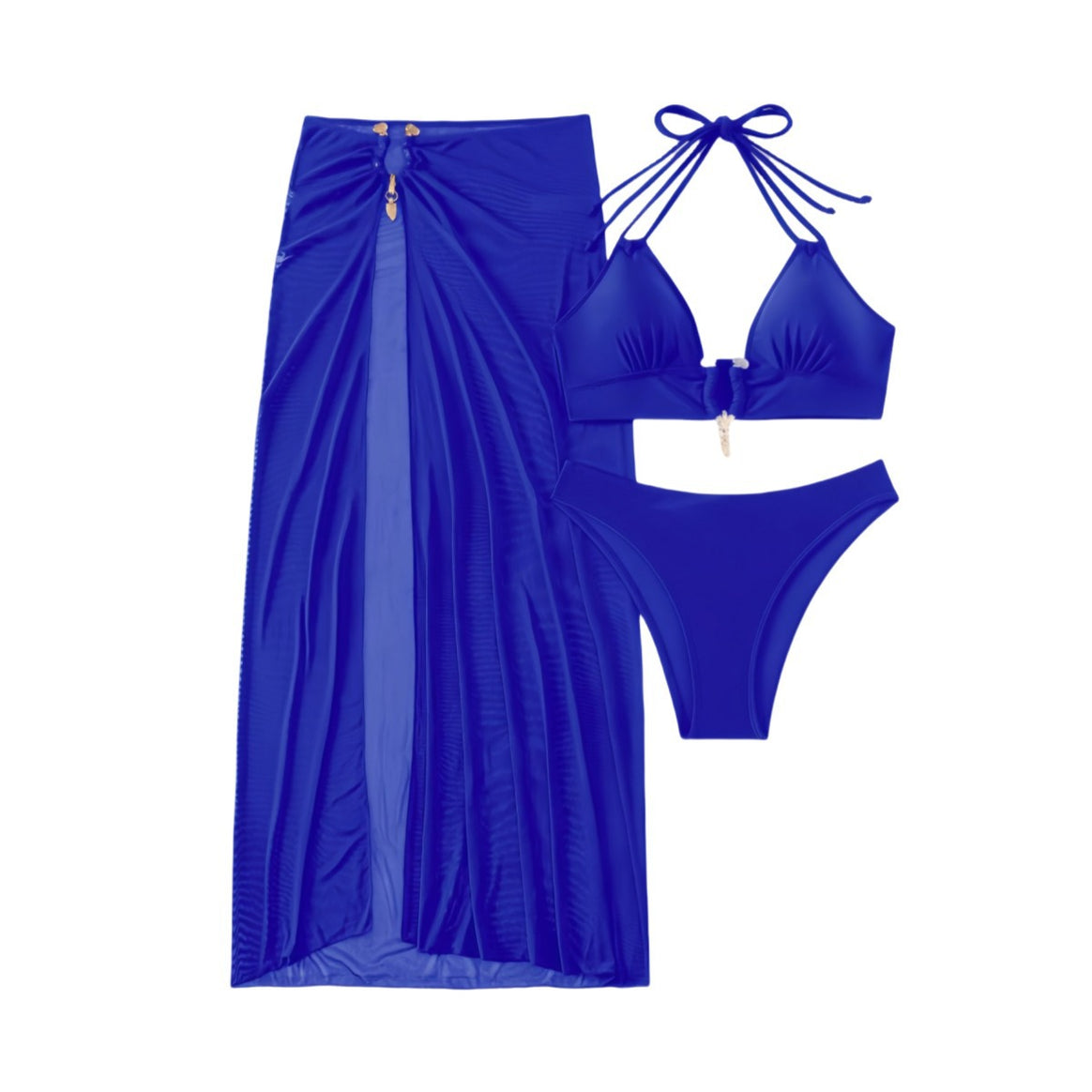 Ladies Bikini Set with elegant wrap skirt look and adjustable straps Mune Fashion
