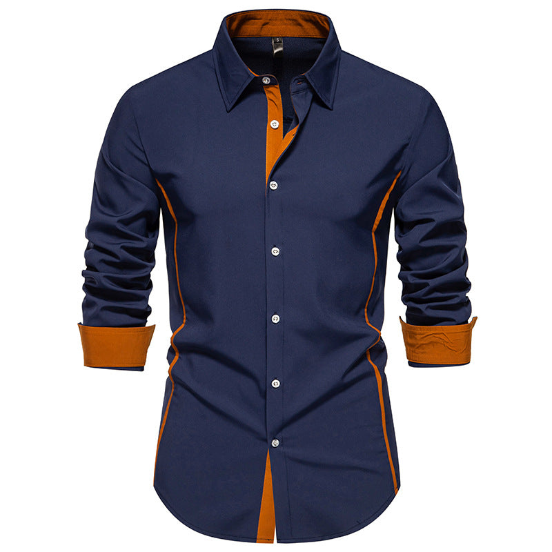 Mune | Men's Long Sleeve Shirt with Contrast Stitching and Modern Cut