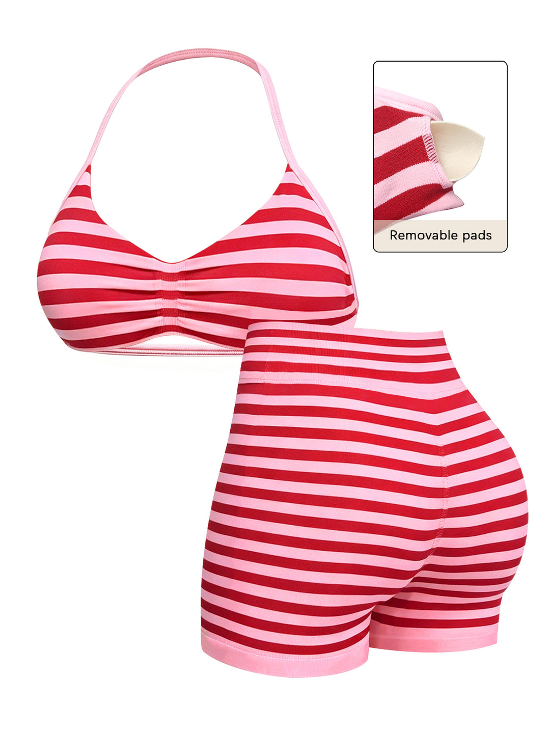 Women's sporty bikini set with high-waisted shorts and elastic support Mune Fashion