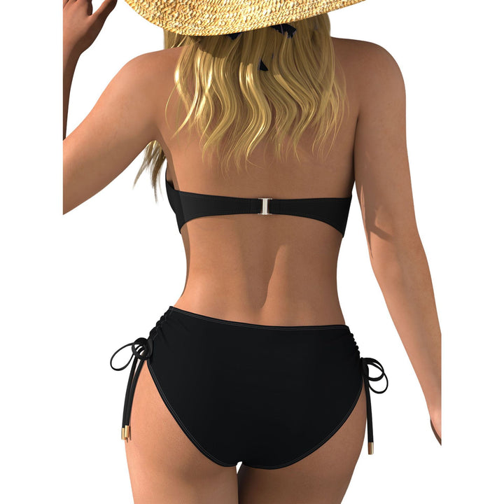Women Bikini Set with Deep V-Neck and Adjustable Side Band Mune Fashion