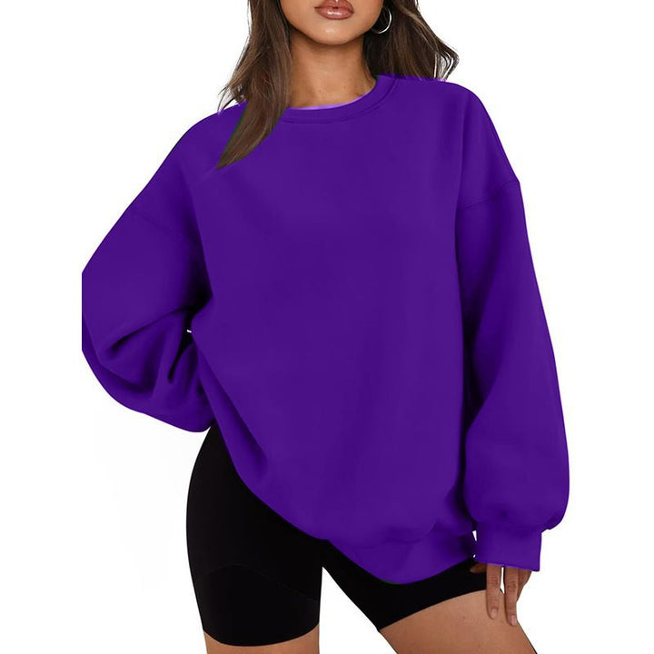 Women Oversized Sweatshirt with Round Neck, extra soft French Terry and dropped Shoulder Mune Fashion